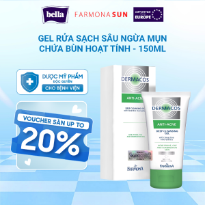 Farmona Dermacos Anti-Acne Deep Cleansing Gel with Bioactive Mud Extract 150ml - Gel rửa Sạch sâu Ngừa mụn chứa bùn hoạt tính