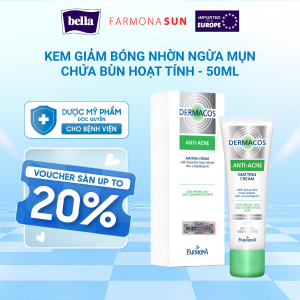 Farmona Dermacos Anti-Acne Matting Cream with Bioactive Mud Extract Non-comedogenic 50ml - Kem Giảm bóng nhờn Ngừa mụn chứa bùn hoạt tính