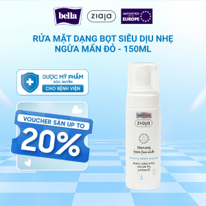 Ziaja Cleansing Foam Face Wash Sensitive & Redness-prone Skin 150ml - Rửa mặt dạng bọt siêu dịu nhẹ ngừa mẩn đỏ