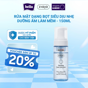 Ziaja Cleansing Foam Face Wash Dry, Sensitive Skin 150ml - Rửa mặt dạng bọt siêu dịu nhẹ dưỡng ẩm làm mềm