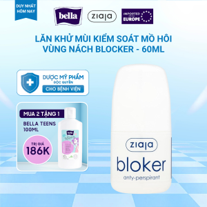 Ziaja Blocker Anti-perspirant 60ml - Lăn khử mùi kiểm soát mồ hôi vùng nách Blocker